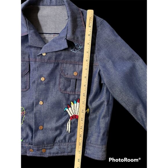 Vintage Jacket Handmade Child Embroidered Crewel Western Movie Prop Blue 1950s - Picture 10 of 10